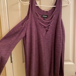 Purple cut out shoulder sweater - Medium